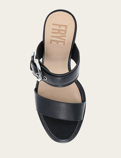 Women's Black Stella Buckle Slide Sandals Frye Discount