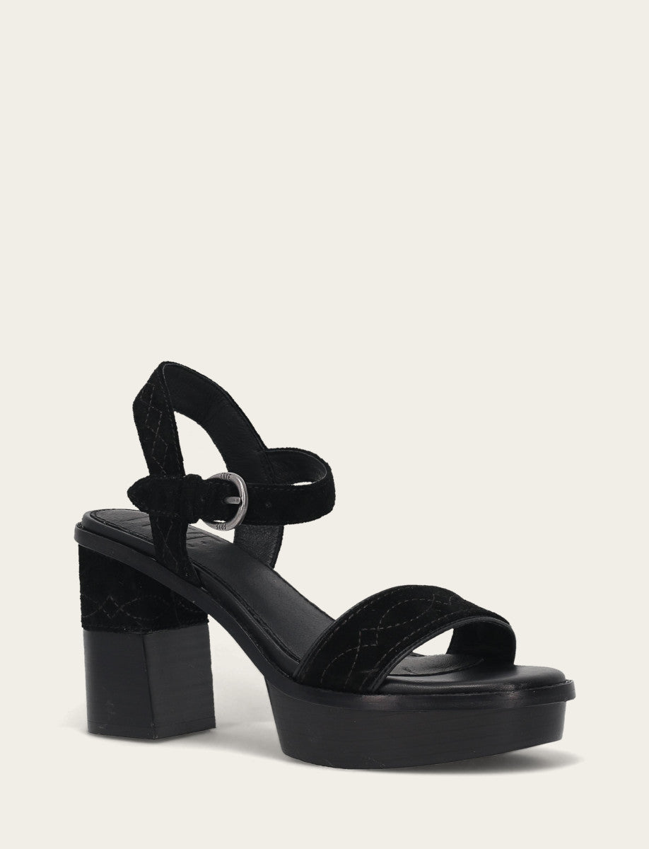 Women’s Black Pipa Woodstock Sandals Frye For Sale