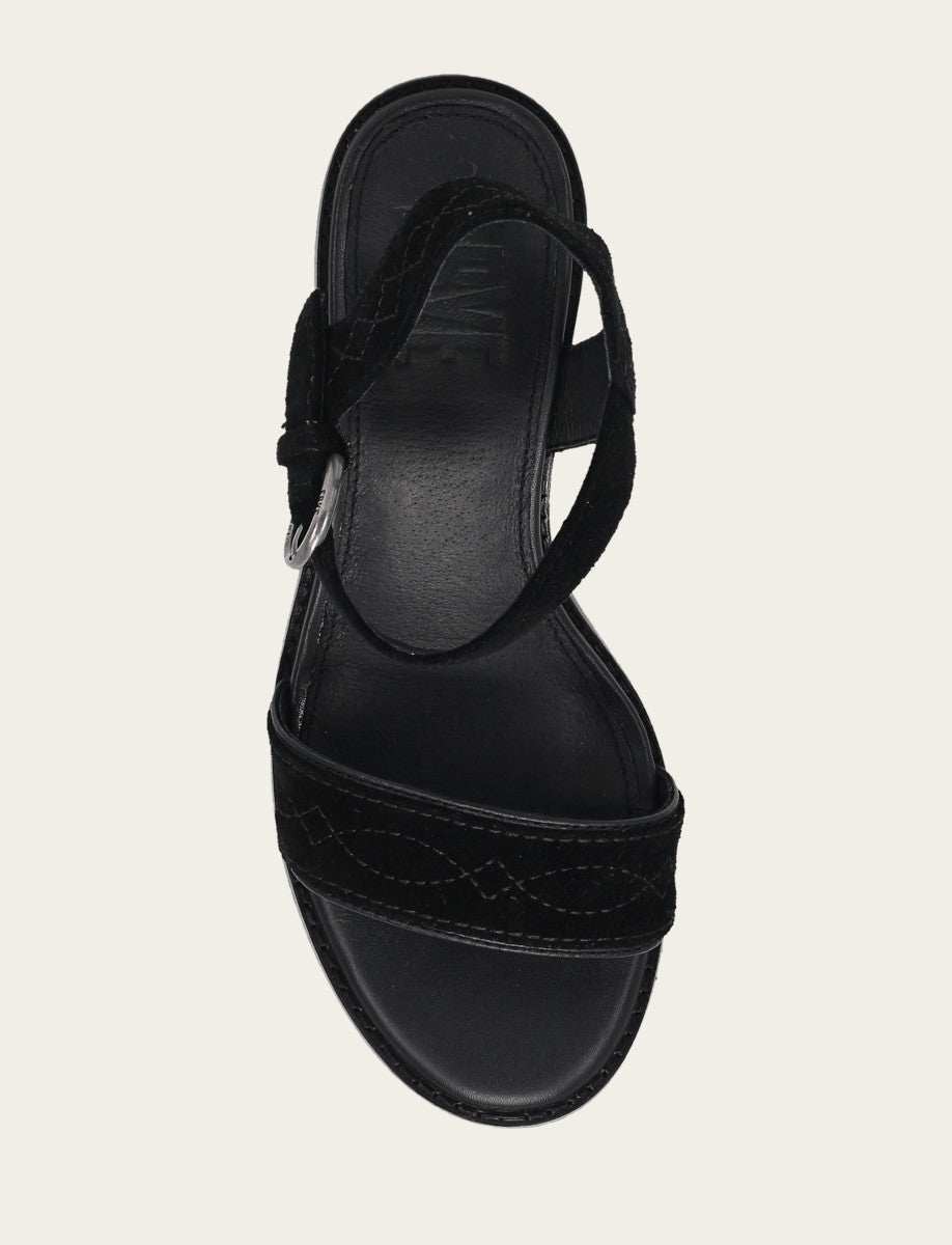 Women’s Black Pipa Woodstock Sandals Frye For Sale
