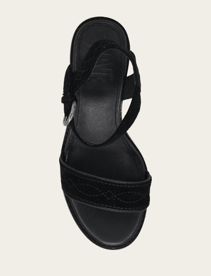 Women’s Black Pipa Woodstock Sandals Frye For Sale