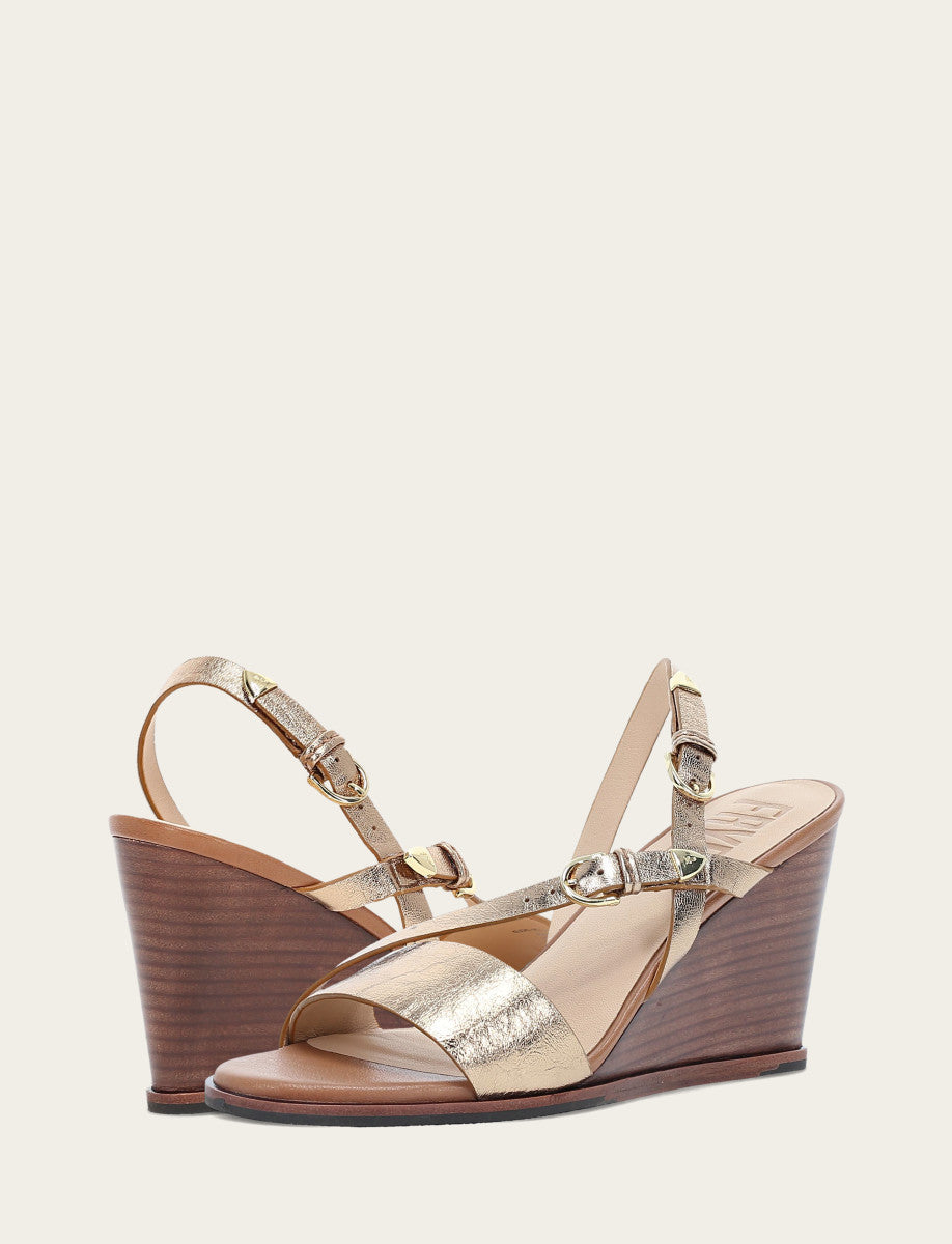 Women's Dark Gold Rachel Buckle Sandals Frye USA