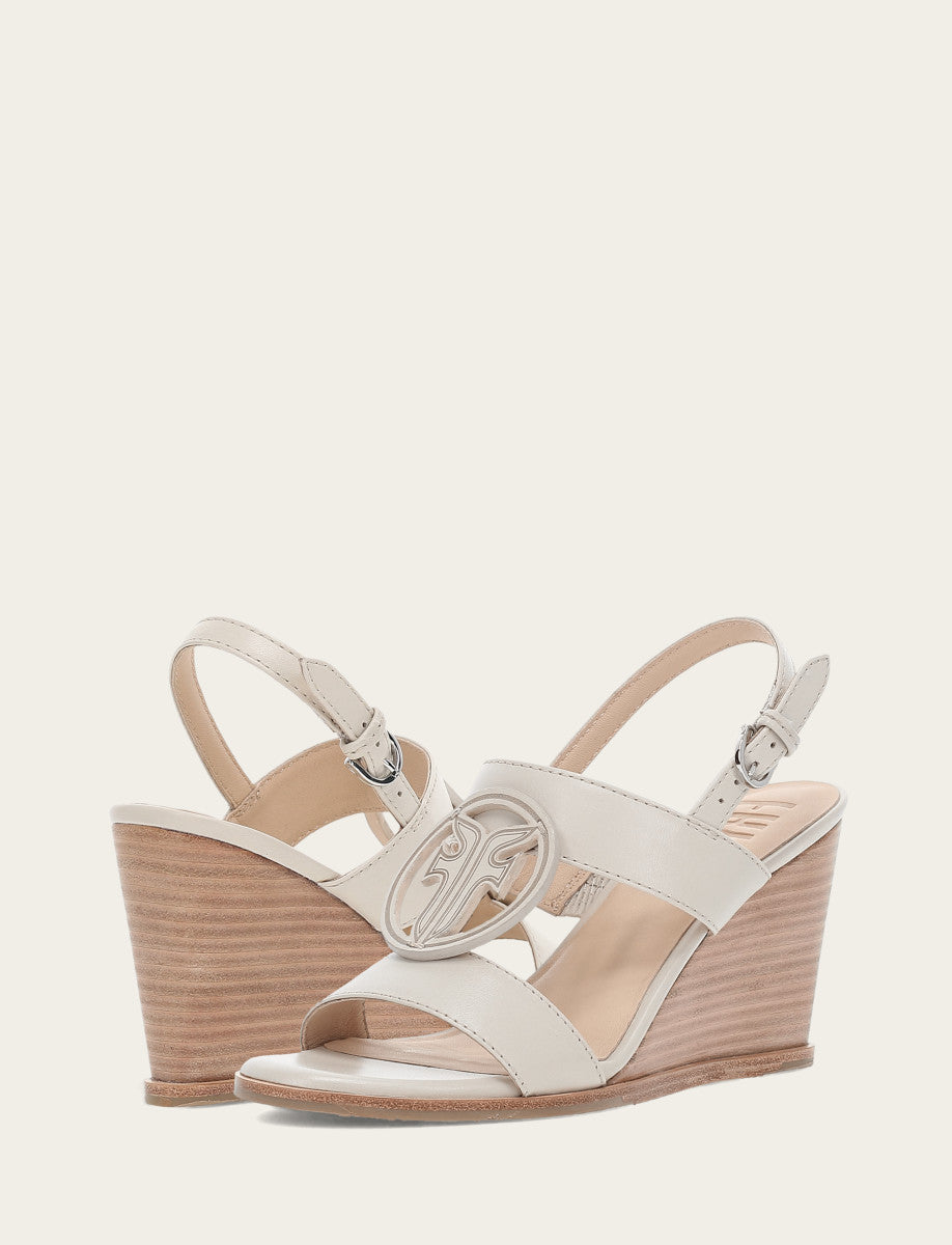 Women's Ivory Rachel Logo Sandals Frye For Sale
