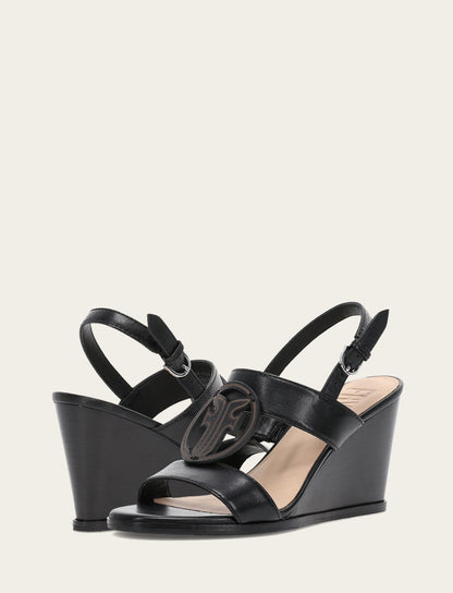 Women's Black Rachel Logo Sandals Frye Outlet