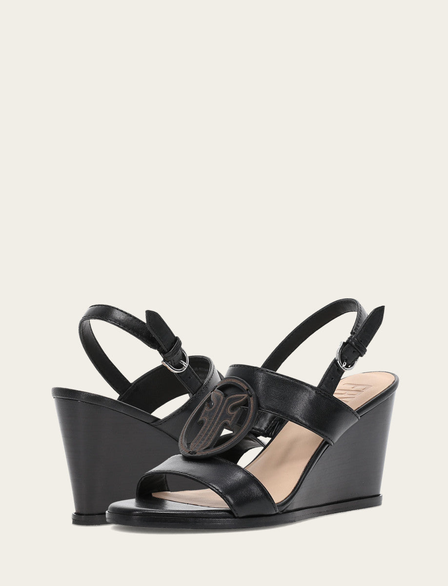 Women's Black Rachel Logo Sandals Frye Outlet