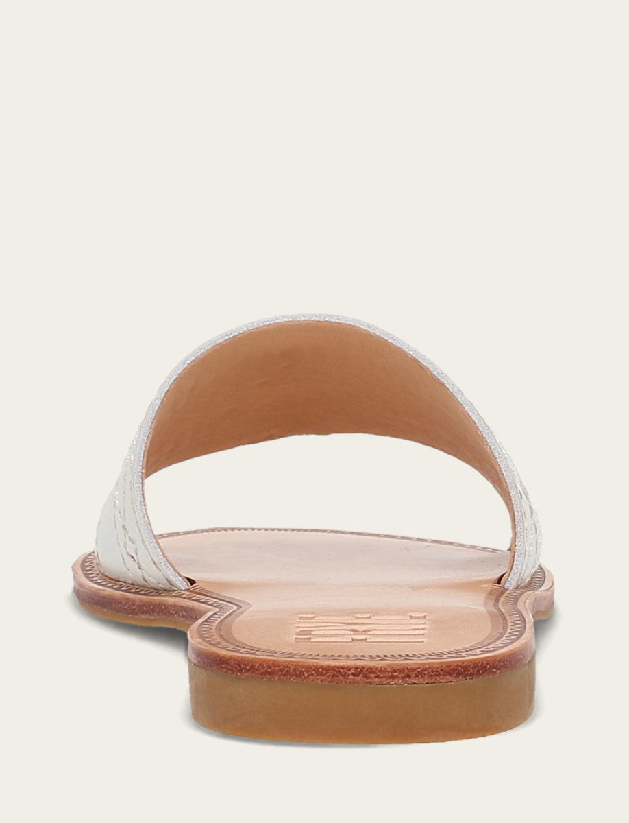Women's White Ava Woodstock Slide Sandals Frye us