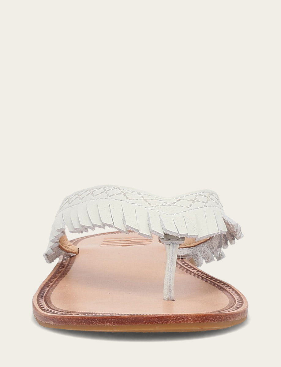 Women's White Ava Fringe Sandals Frye