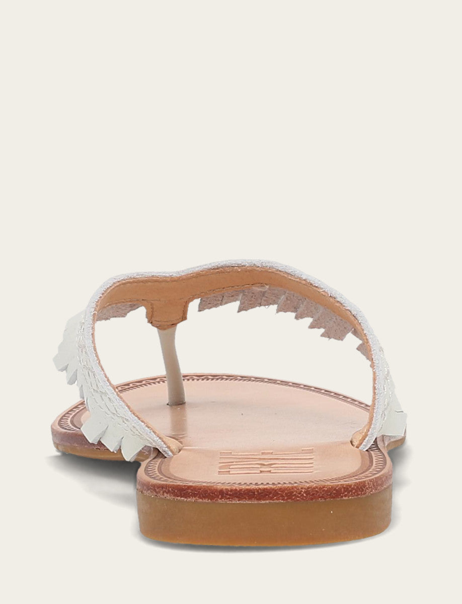 Women's White Ava Fringe Sandals Frye