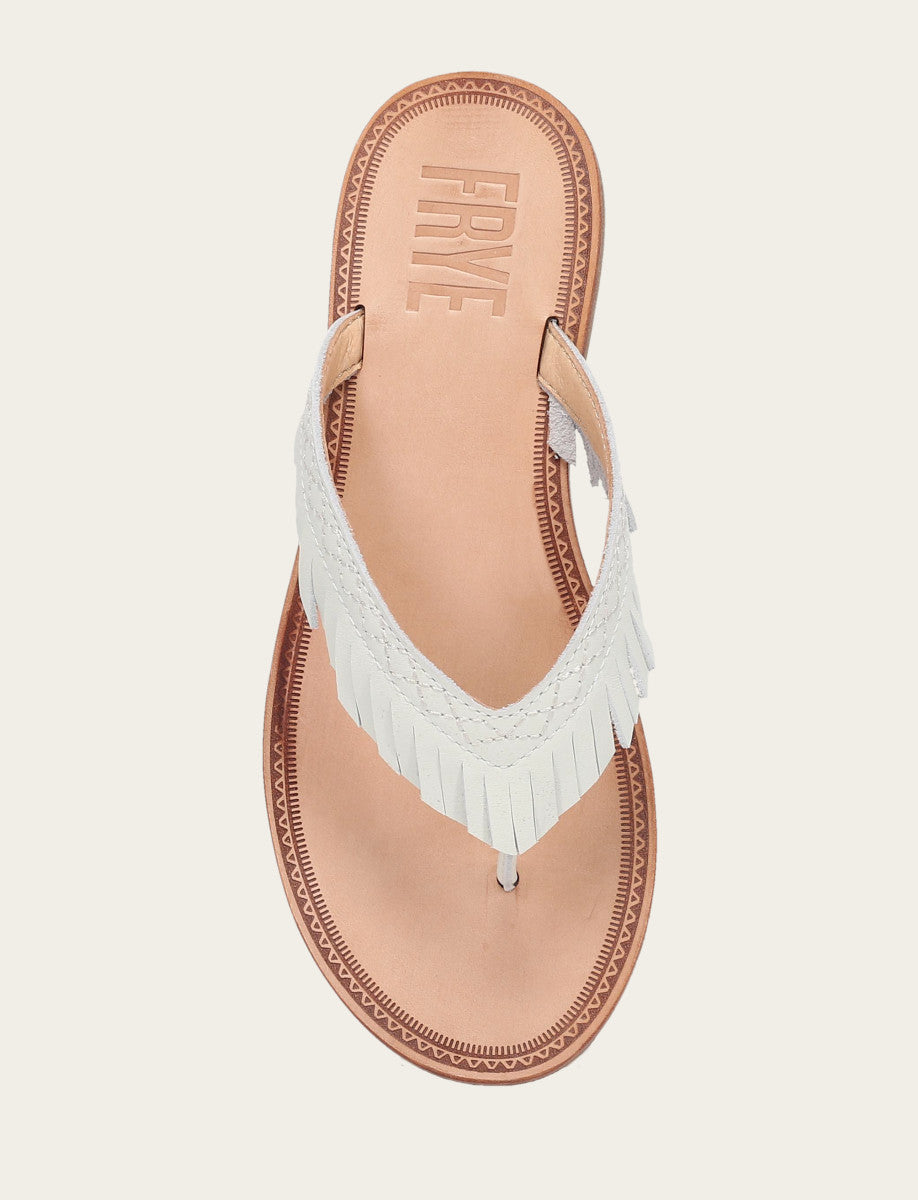 Women's White Ava Fringe Sandals Frye