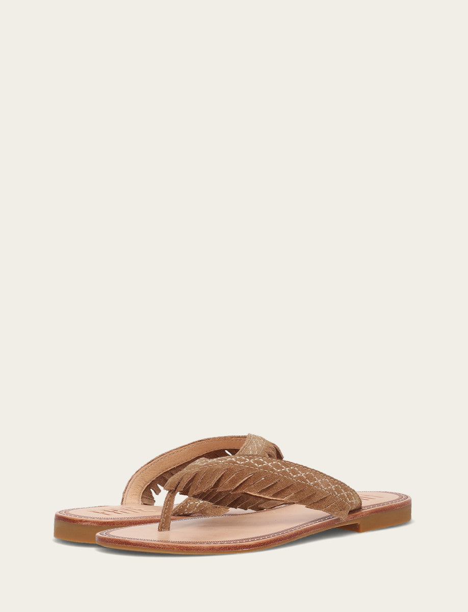 Women's Almond Ava Fringe Sandals Frye Online
