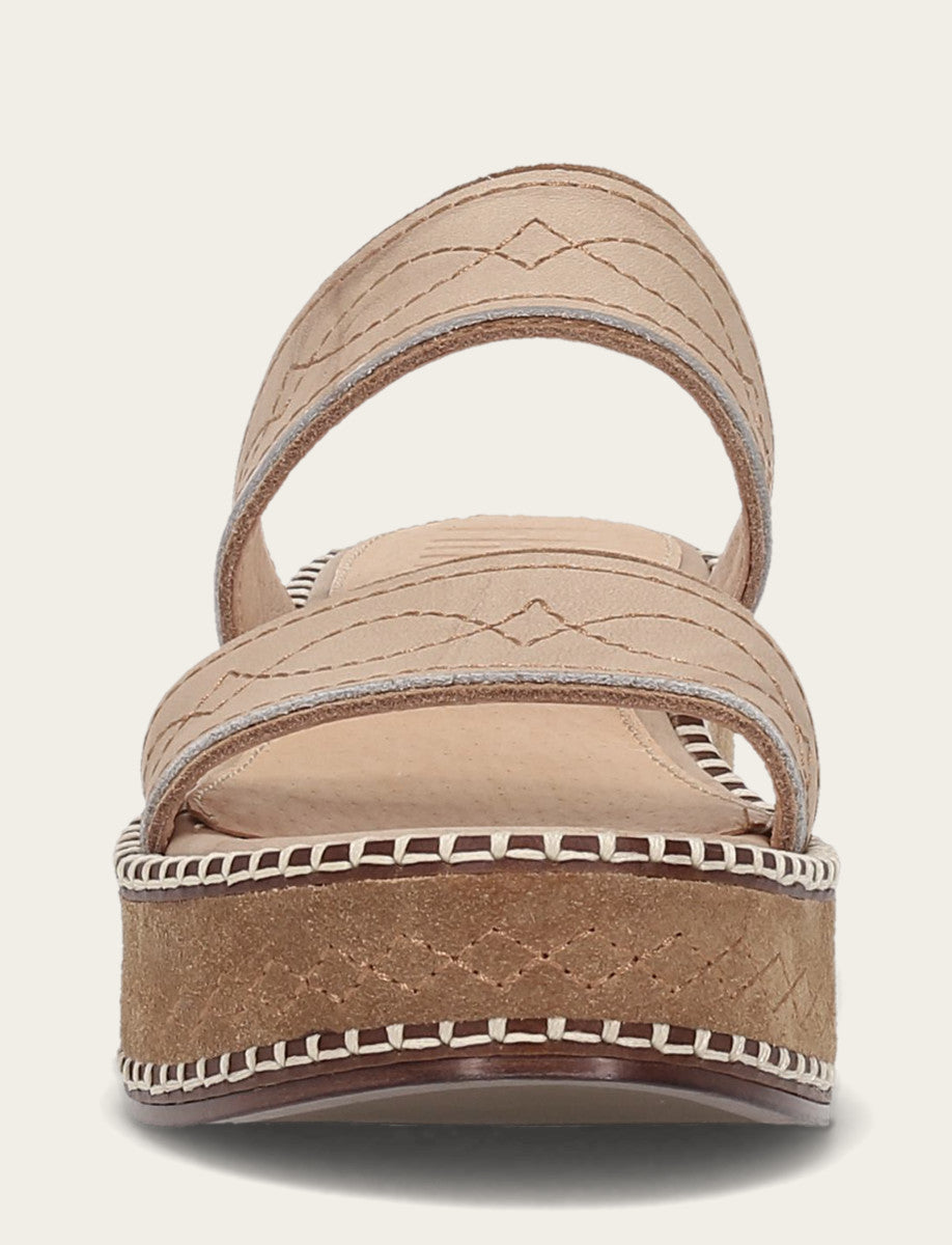 Women's Almond Joy Woodstock 2 Band Platform Slide Sandals Frye For Sale