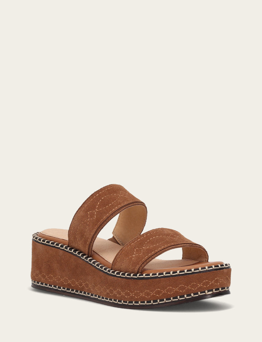 Women's Bark Joy Woodstock 2 Band Platform Slide Sandals Frye us