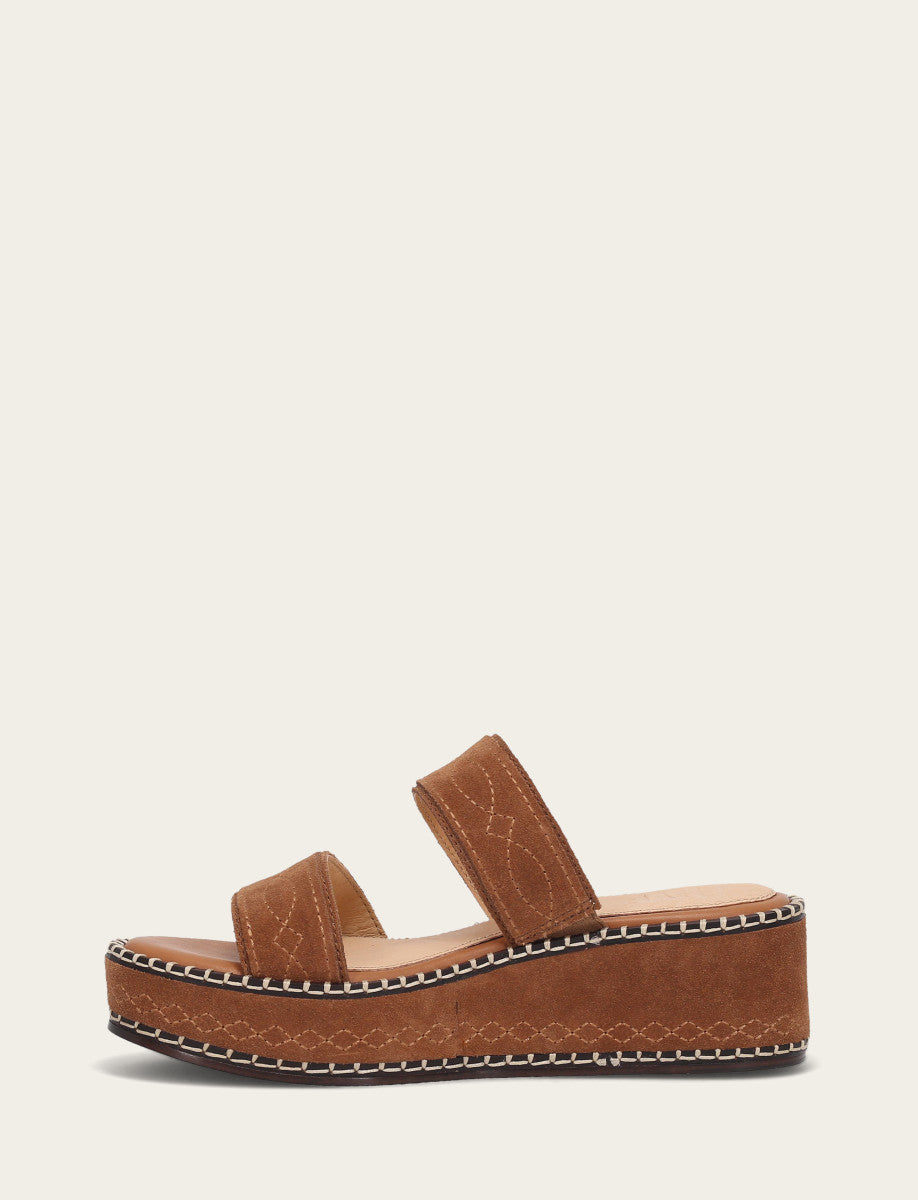 Women's Bark Joy Woodstock 2 Band Platform Slide Sandals Frye us