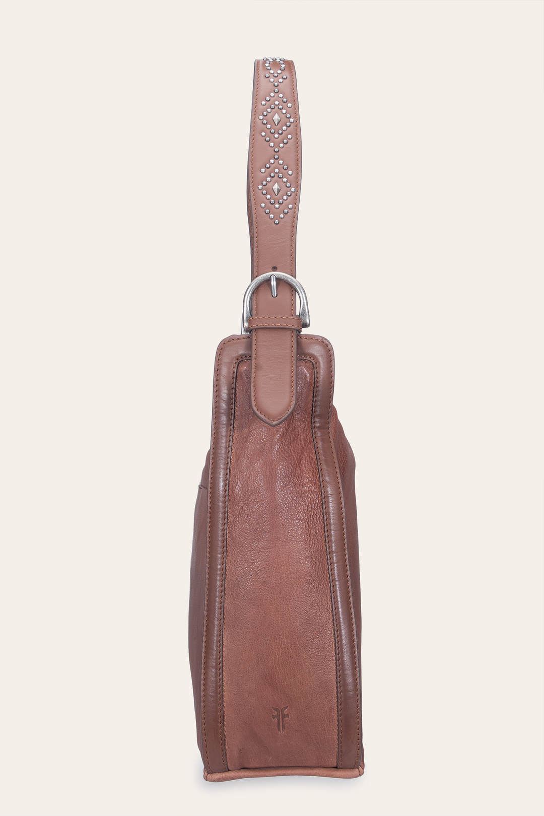 Women's Cognac Carla Studded Hobo Handbag Frye us