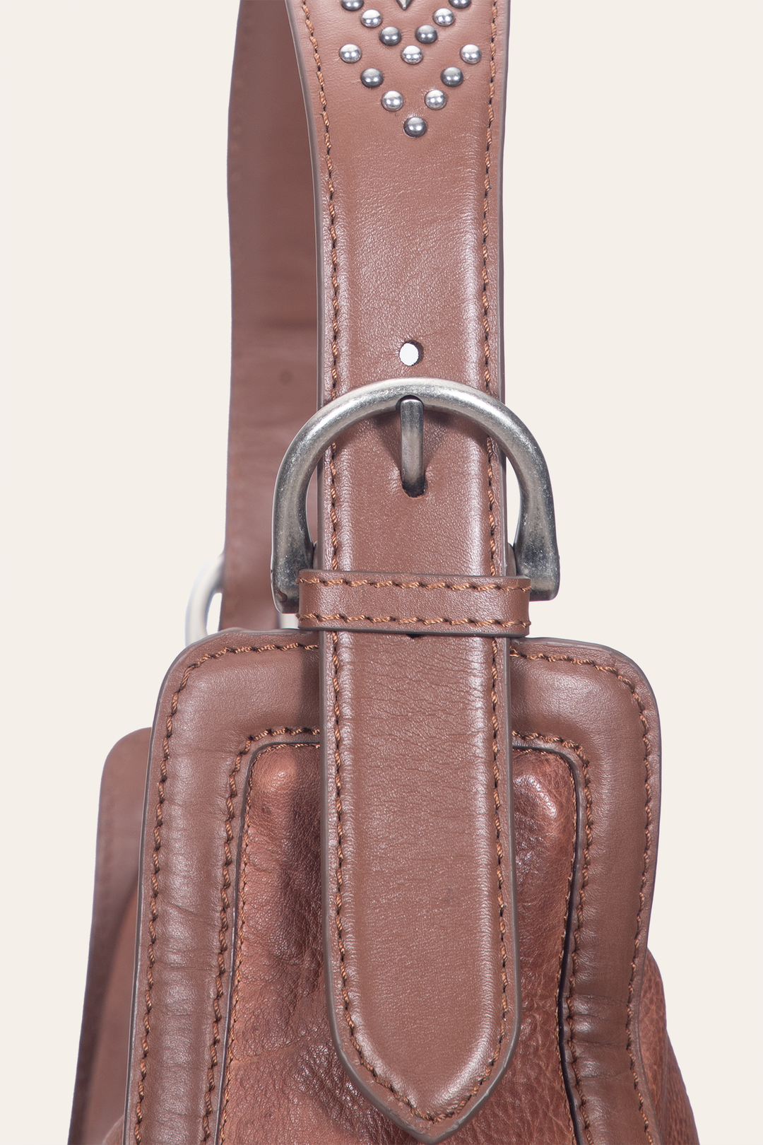 Women's Cognac Carla Studded Hobo Handbag Frye us