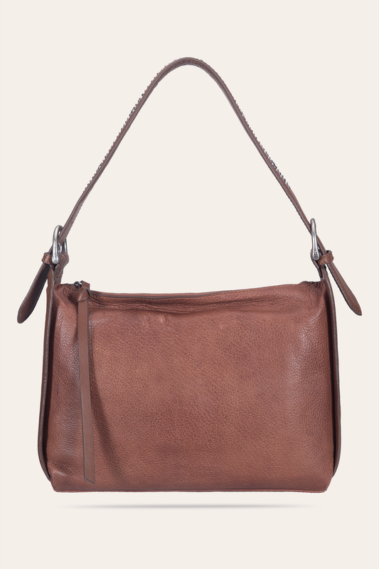 Women's Cognac Carla Studded Shoulder Bag Frye