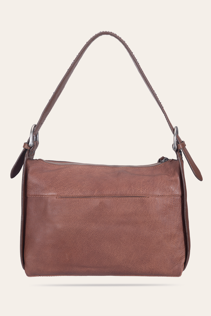 Women's Cognac Carla Studded Shoulder Bag Frye