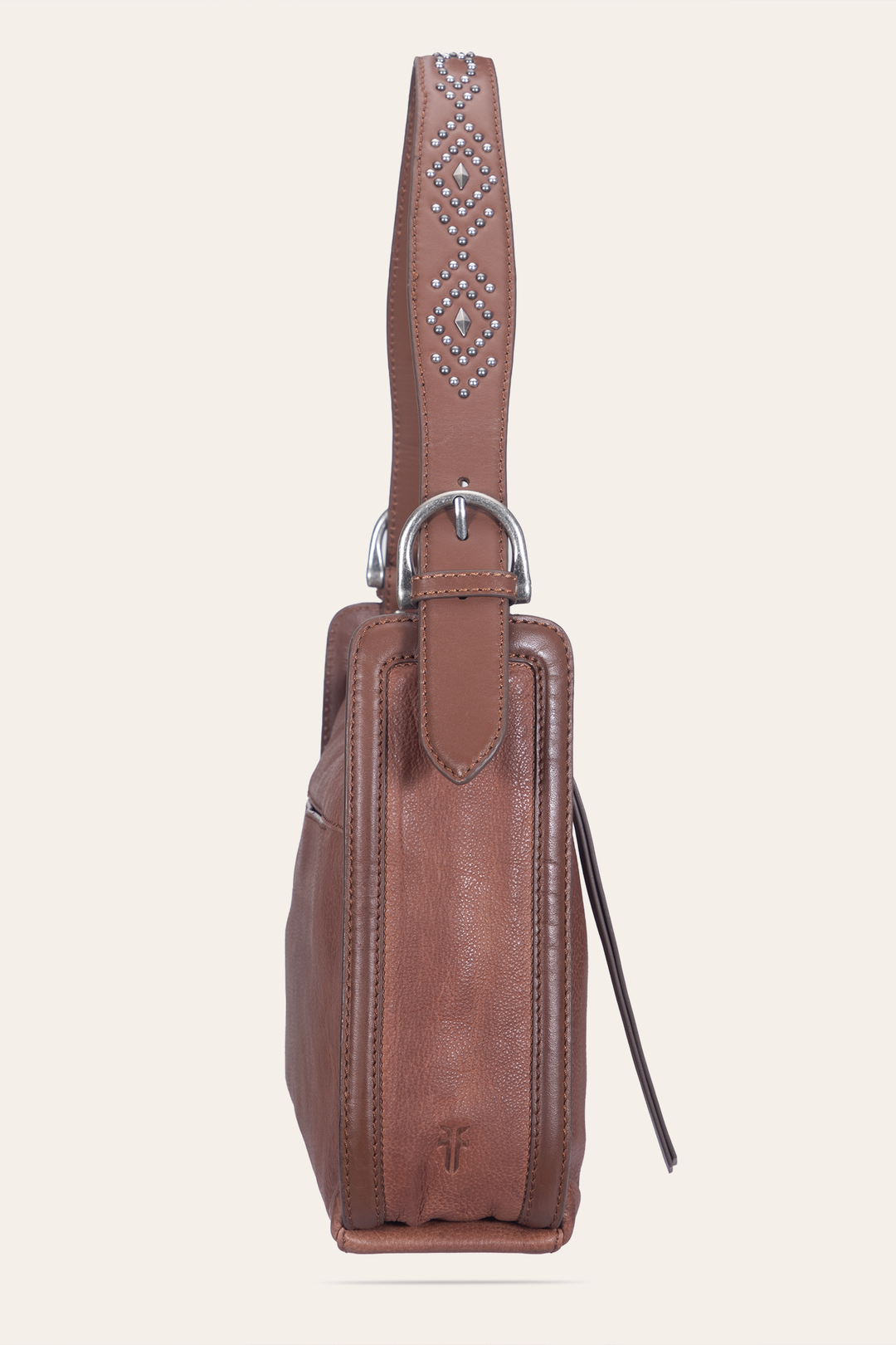 Women's Cognac Carla Studded Shoulder Bag Frye