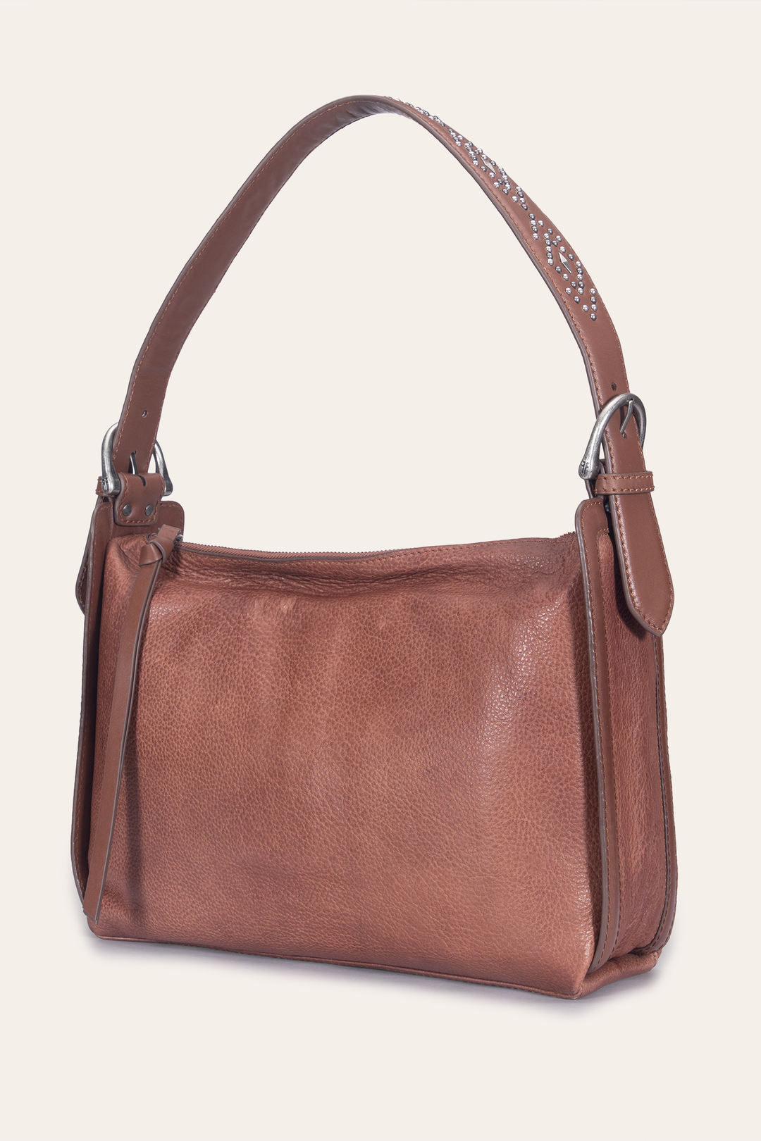Women's Cognac Carla Studded Shoulder Bag Frye