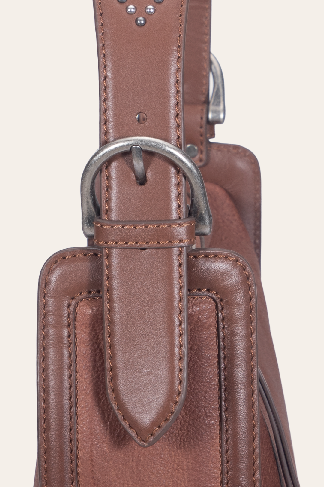 Women's Cognac Carla Studded Shoulder Bag Frye