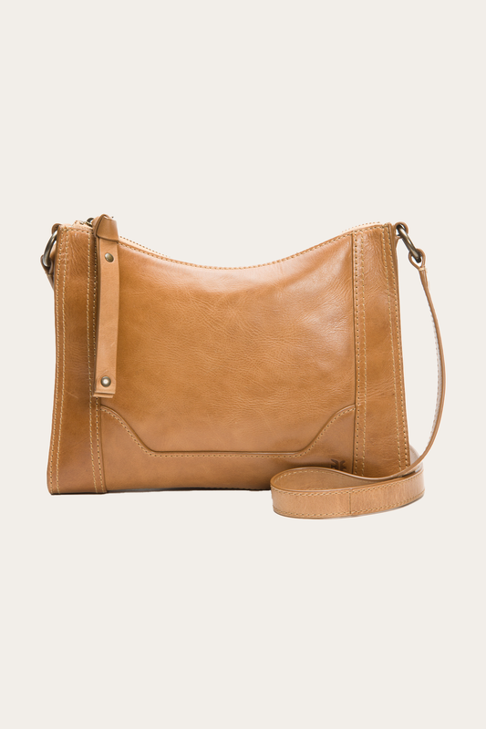 Melissa Zip Crossbody in Beige Frye Discount