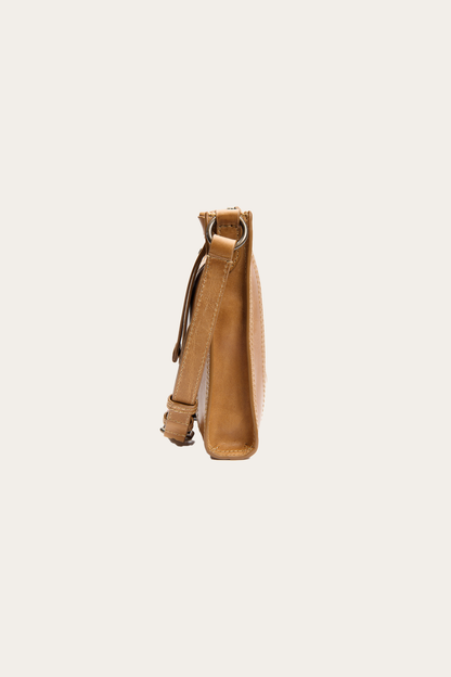 Melissa Zip Crossbody in Beige Frye Discount