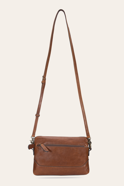 Melissa Cognac Crossbody Wristlet Frye USA