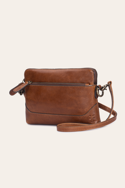 Melissa Cognac Crossbody Wristlet Frye USA
