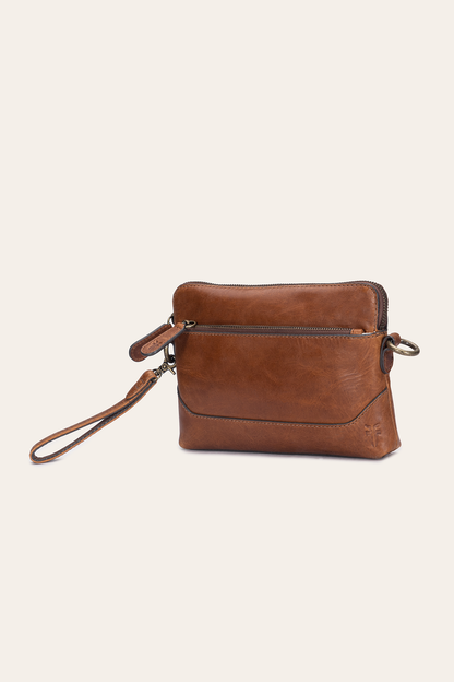 Melissa Cognac Crossbody Wristlet Frye USA
