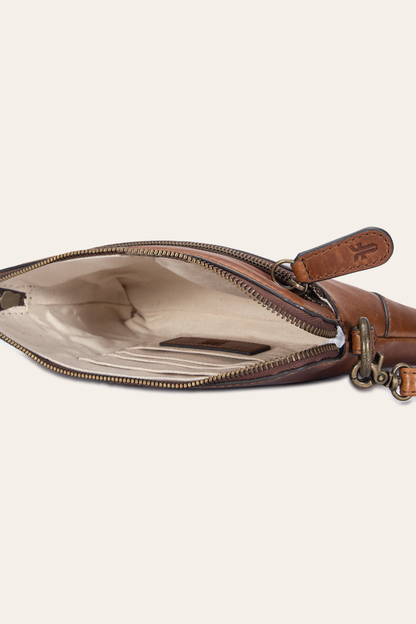 Melissa Cognac Crossbody Wristlet Frye USA