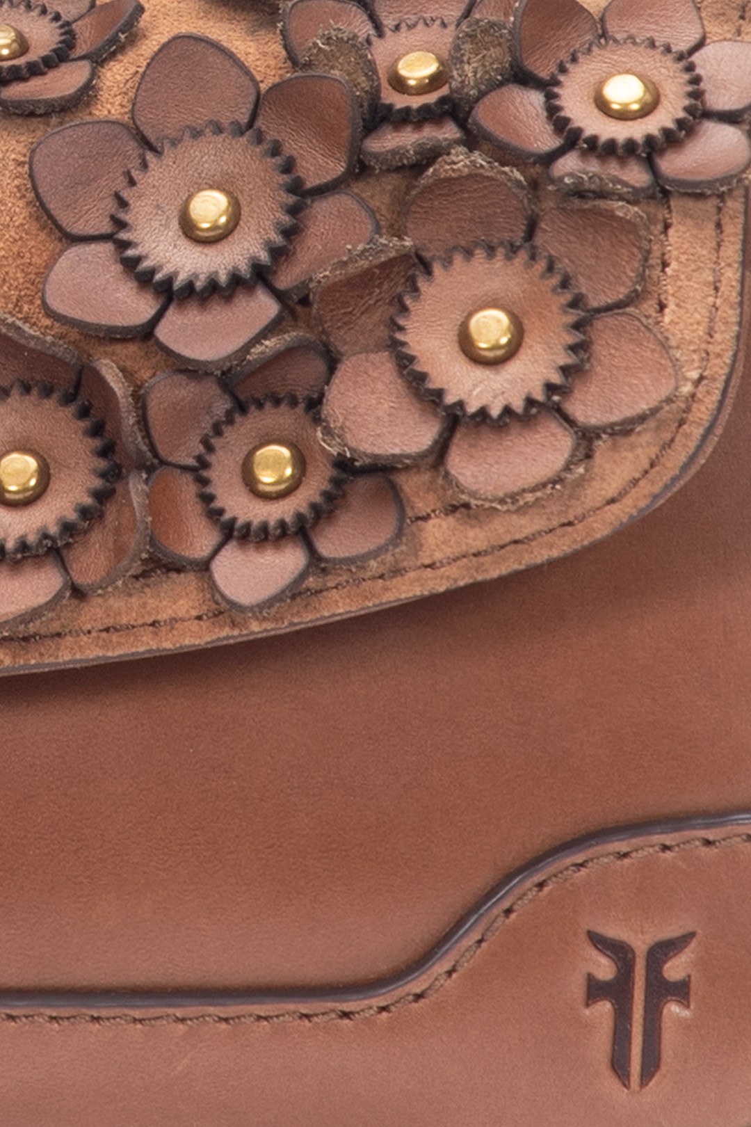 Cognac Melissa Floral Convertible Mini Flap Frye For Sale