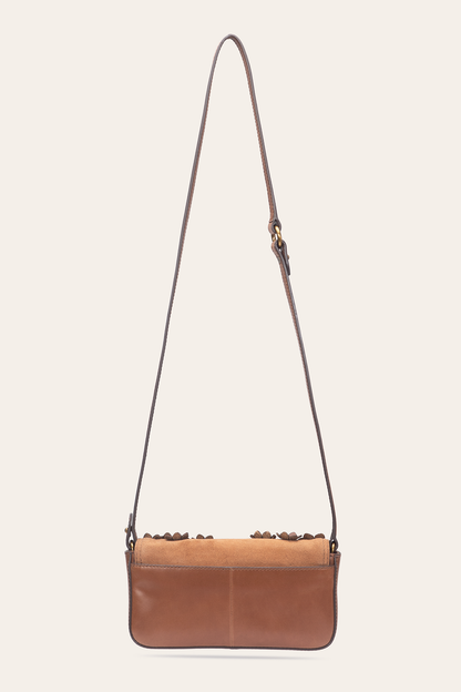 Cognac Melissa Floral Convertible Mini Flap Frye For Sale