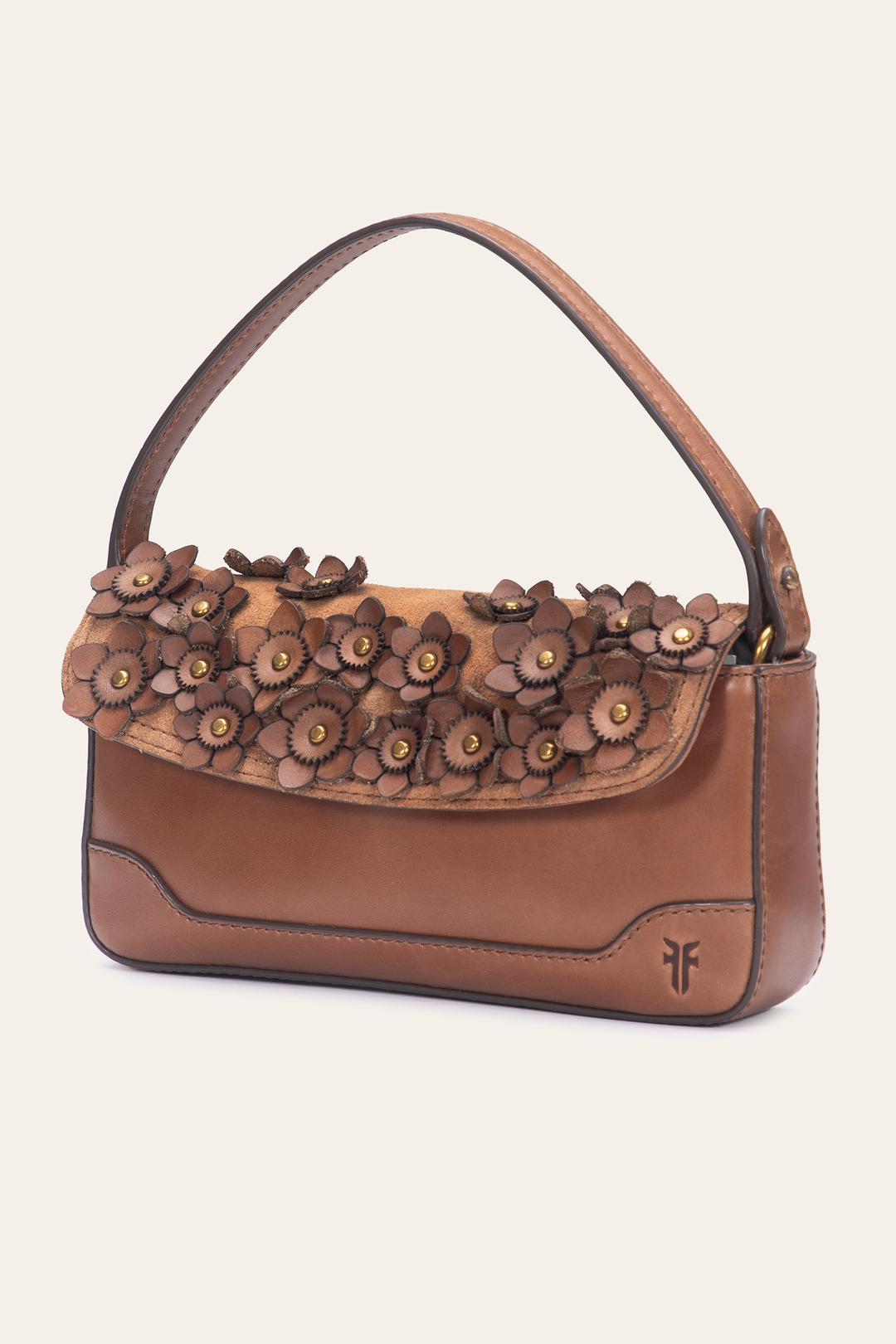 Cognac Melissa Floral Convertible Mini Flap Frye For Sale