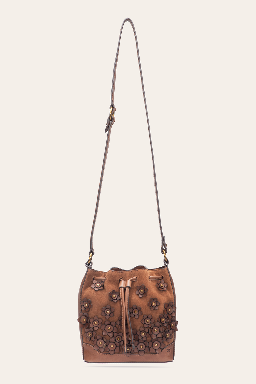 Cognac Melissa Floral Convertible Bucket Frye USA