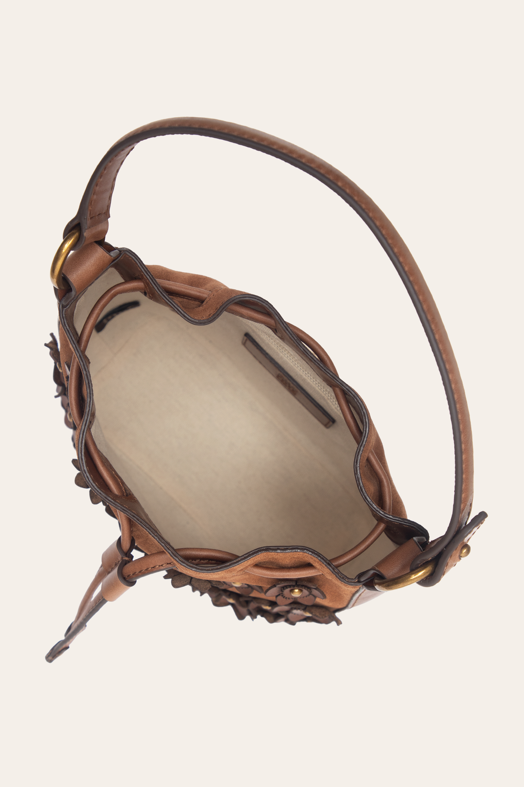 Cognac Melissa Floral Convertible Bucket Frye USA