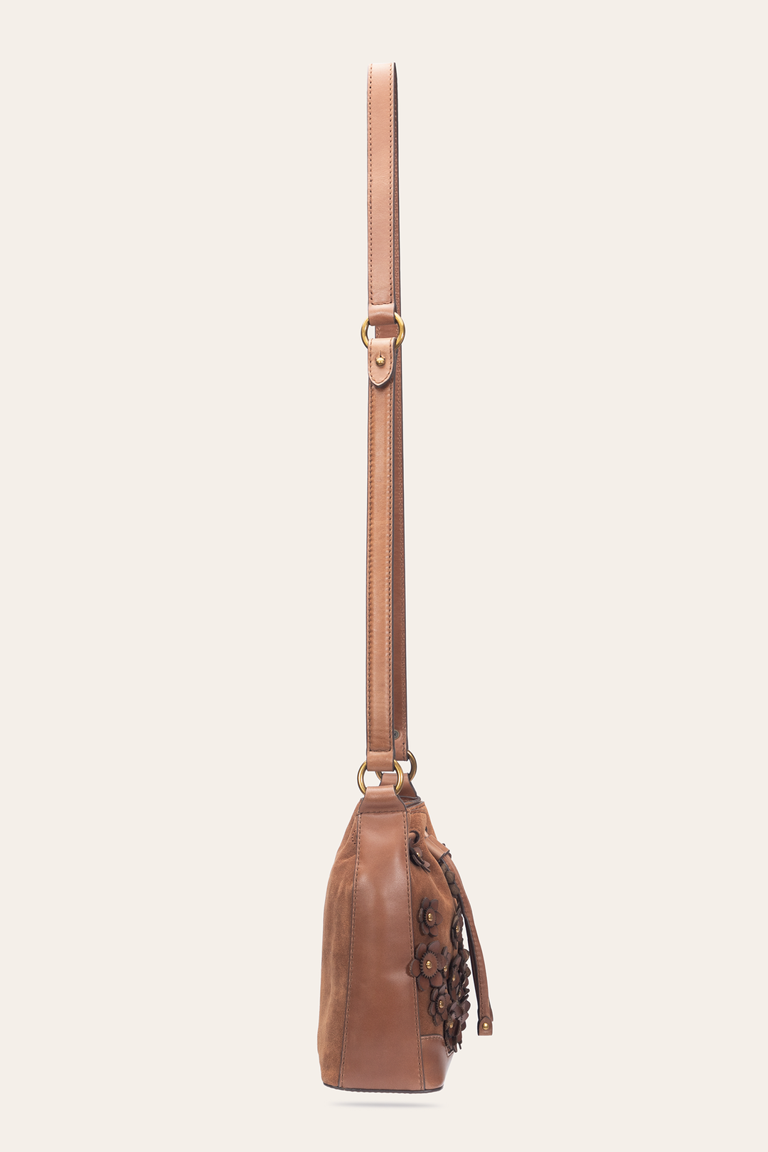 Cognac Melissa Floral Convertible Bucket Frye USA