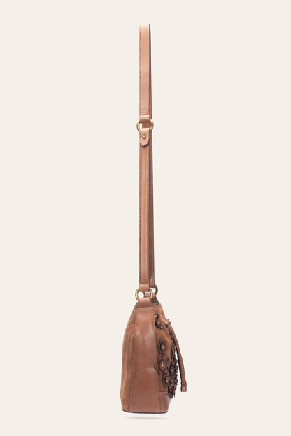 Cognac Melissa Floral Convertible Bucket Frye USA