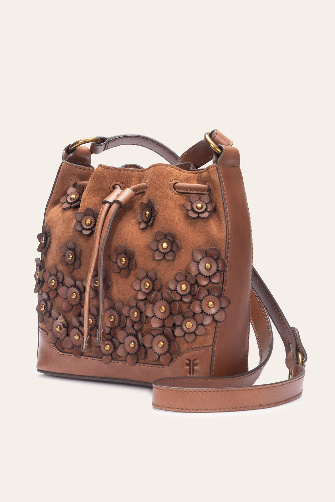 Cognac Melissa Floral Convertible Bucket Frye USA