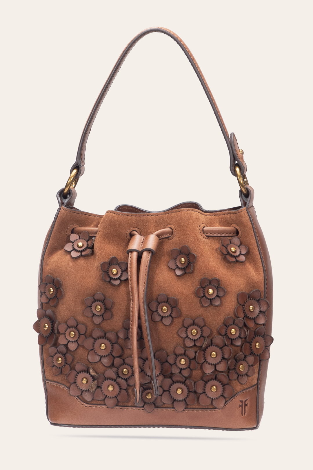 Cognac Melissa Floral Convertible Bucket Frye USA