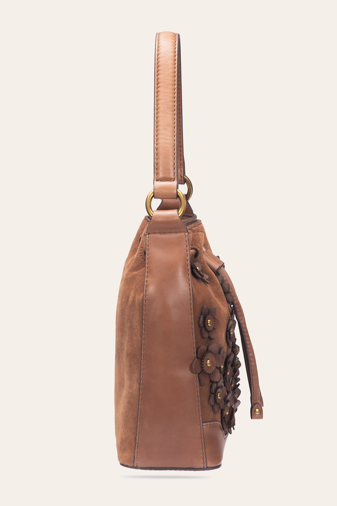 Cognac Melissa Floral Convertible Bucket Frye USA