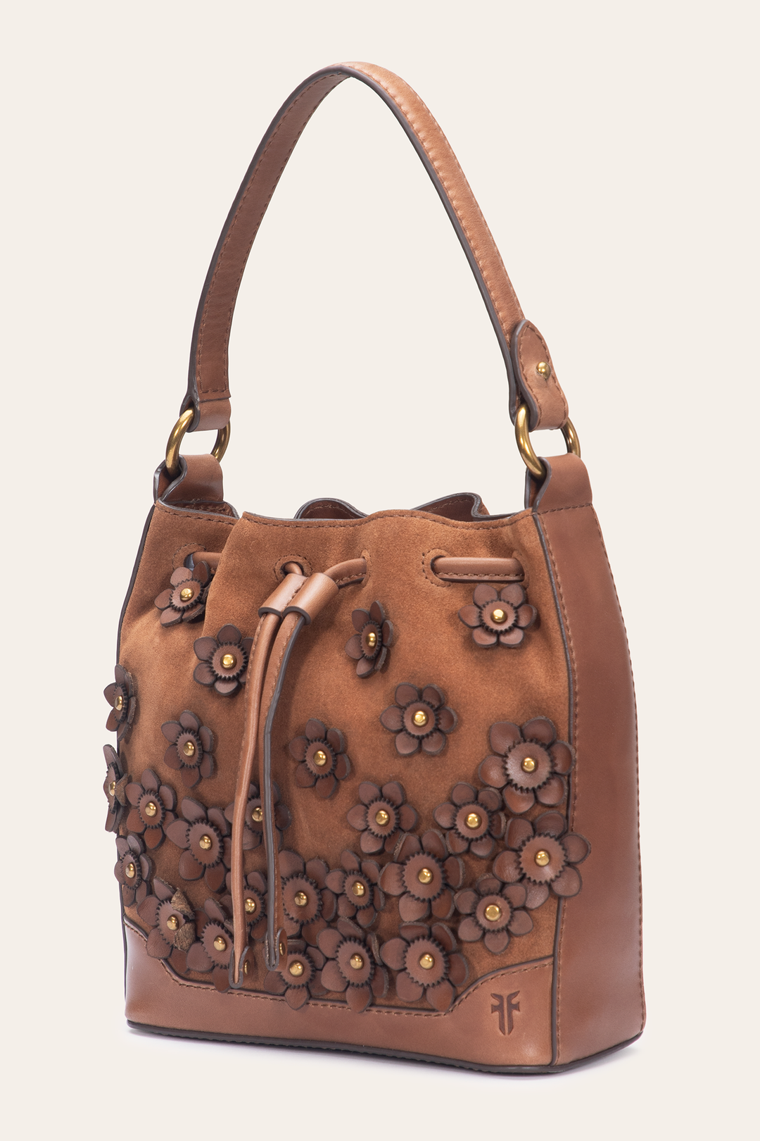 Cognac Melissa Floral Convertible Bucket Frye USA