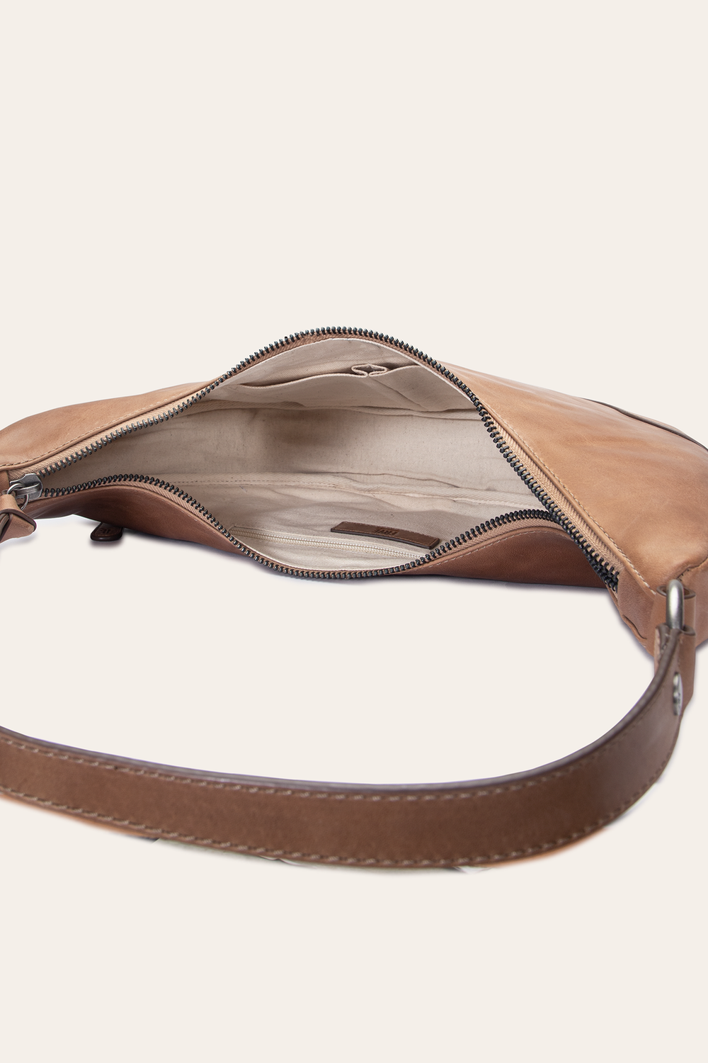 Melissa Beige Crescent Hobo Frye USA
