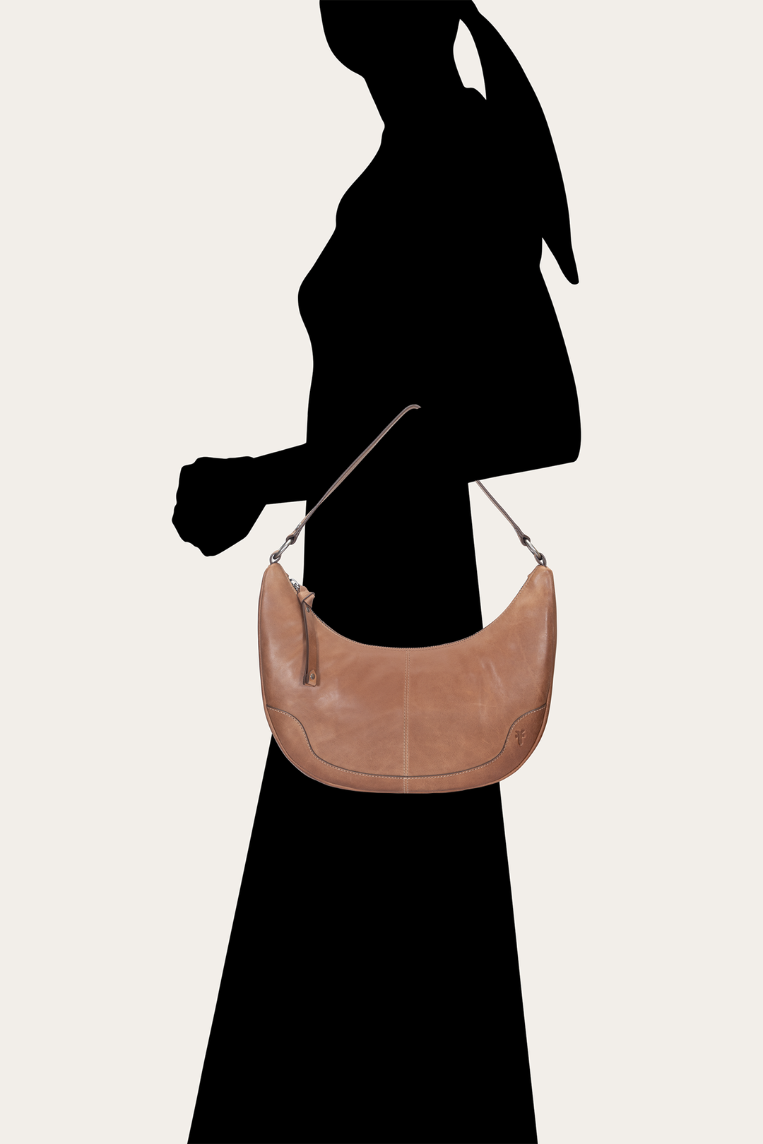 Melissa Beige Crescent Hobo Frye USA