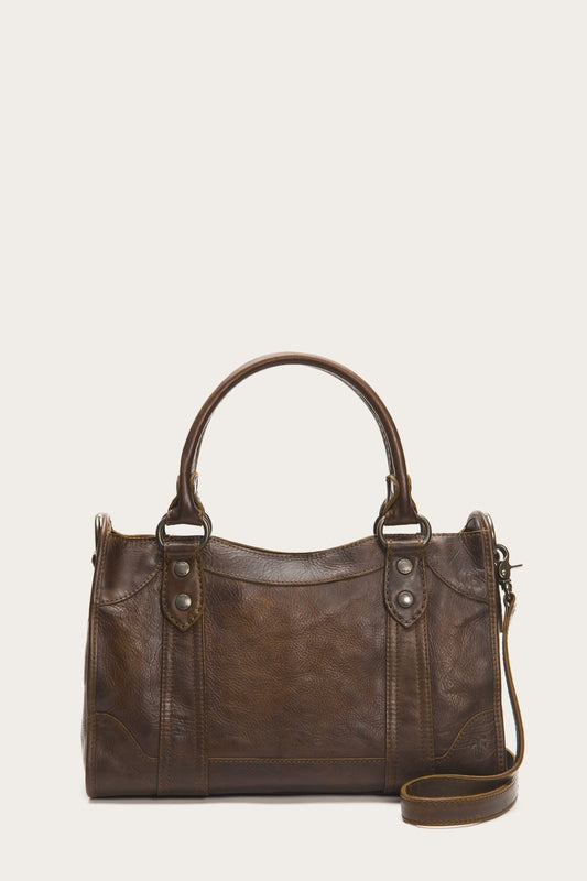 Melissa Dark Brown Satchel Frye us