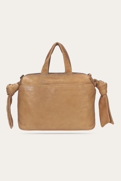 Beige Nora Knotted Satchel Frye
