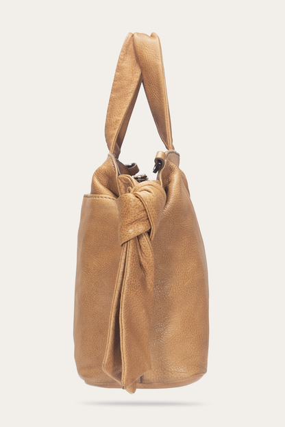 Beige Nora Knotted Satchel Frye