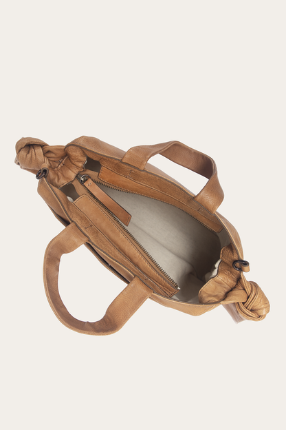 Beige Nora Knotted Satchel Frye