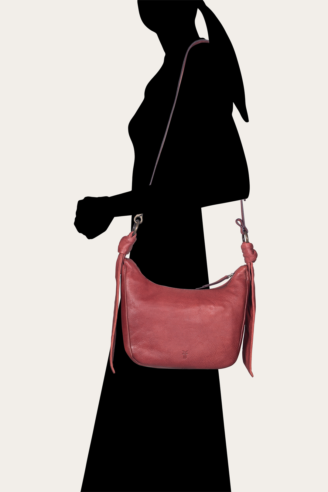 Nora Knotted Crossbody in Burgundy Frye us