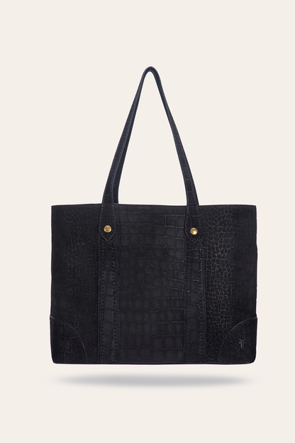 Melissa Sueded Croco Shopper in Black Frye Outlet