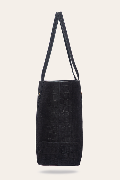 Melissa Sueded Croco Shopper in Black Frye Outlet