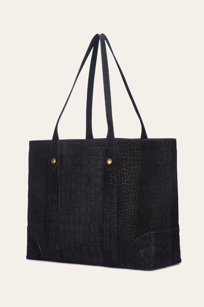 Melissa Sueded Croco Shopper in Black Frye Outlet
